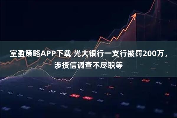 室盈策略APP下载 光大银行一支行被罚200万，涉授信调查不尽职等