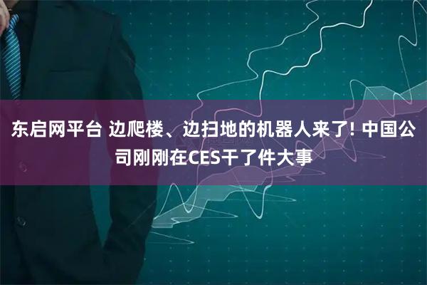 东启网平台 边爬楼、边扫地的机器人来了! 中国公司刚刚在CES干了件大事