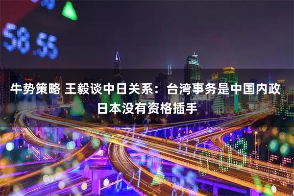 牛势策略 王毅谈中日关系：台湾事务是中国内政 日本没有资格插手